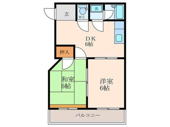 東難波佐野マンションの物件間取画像